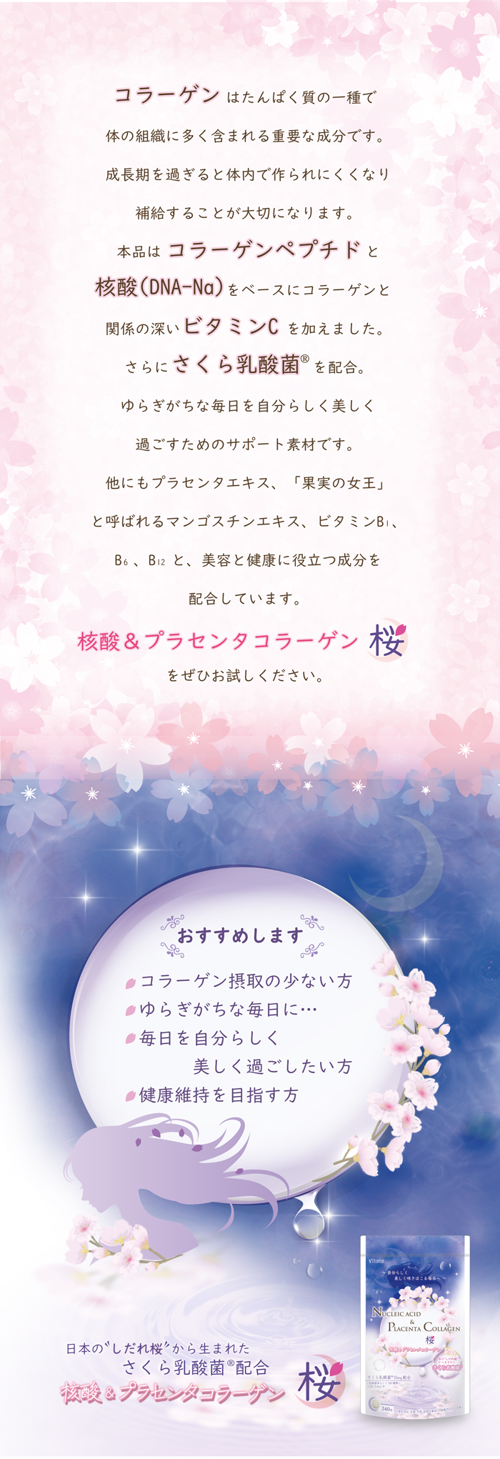 核酸＆プラセンタコラーゲン桜